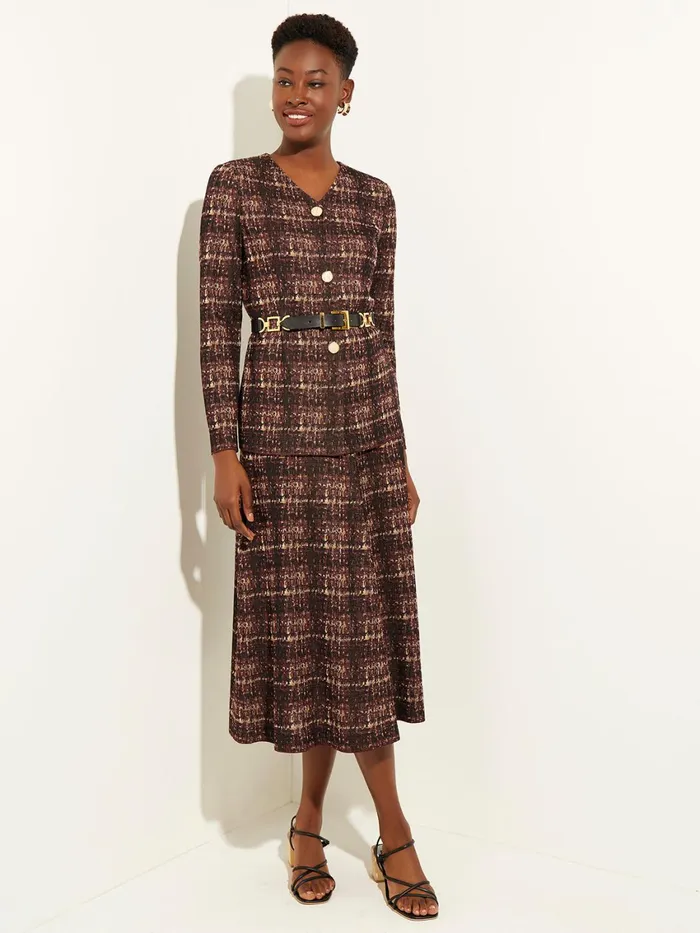 Misook Plaid ButtonFront Knit Jacket Women Jackets and Coats Misook Plaid ButtonFront Knit Jacket Women Jackets and Coats
