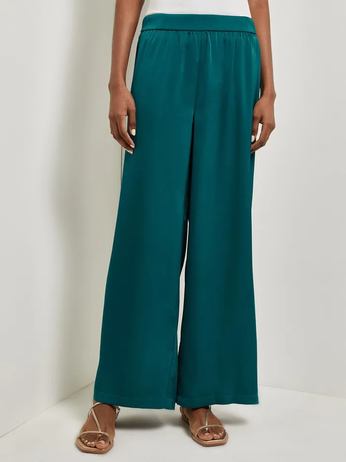 Misook PullOn Woven Wide Leg Pants Women Pants and Shorts