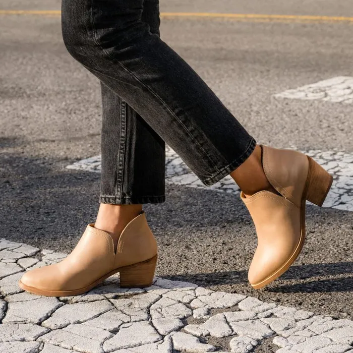 Nisolo Boots Women Mia Everyday Ankle Bootie Almond Nisolo Boots Women Mia Everyday Ankle Bootie Almond