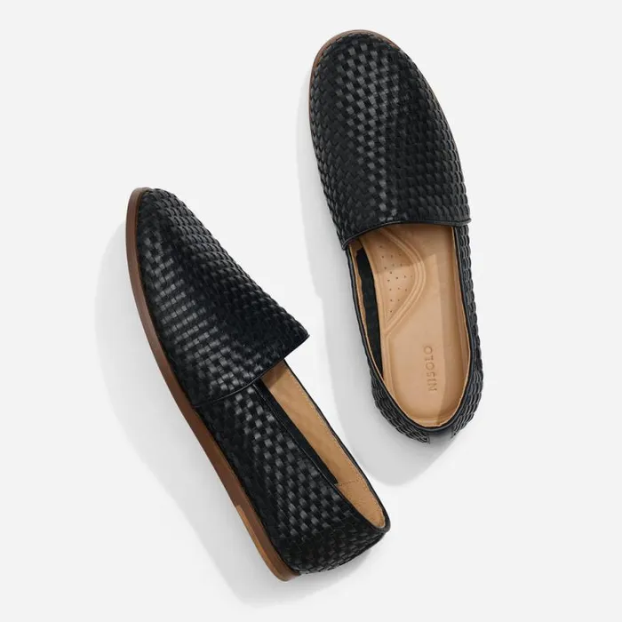 Nisolo Sandals and Slip Ons Men Alejandro Woven Slip On 20 Woven Black Nisolo Sandals and Slip Ons Men Alejandro Woven Slip On 20 Woven Black