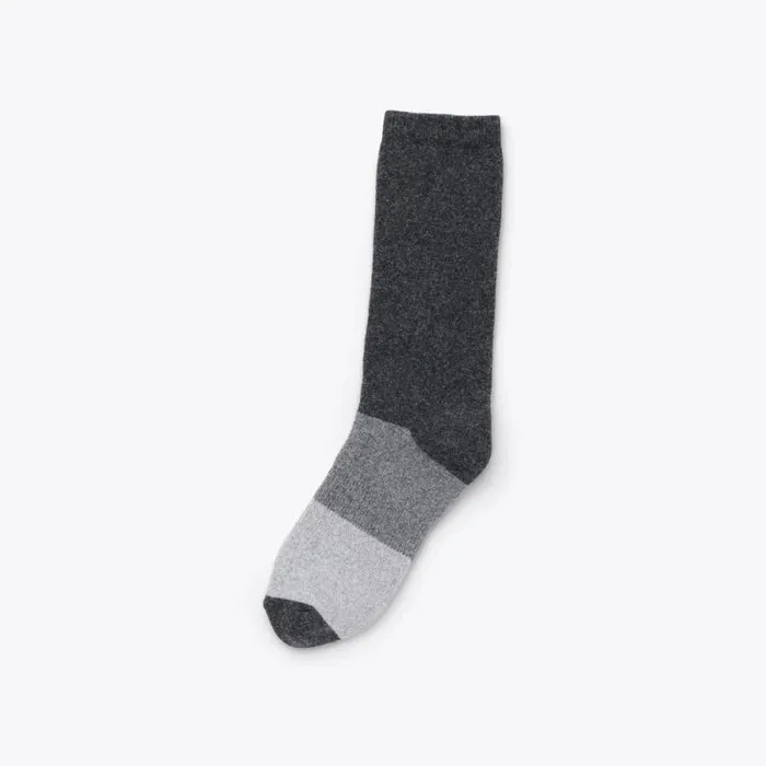 Nisolo Socks Women Cushion Crew Hiker Sock Charcoal Colorblock Nisolo Socks Women Cushion Crew Hiker Sock Charcoal Colorblock