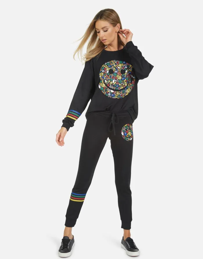 Noleta Lucky Happy Face Black Women039s Lauren Moshi Long Sleeve