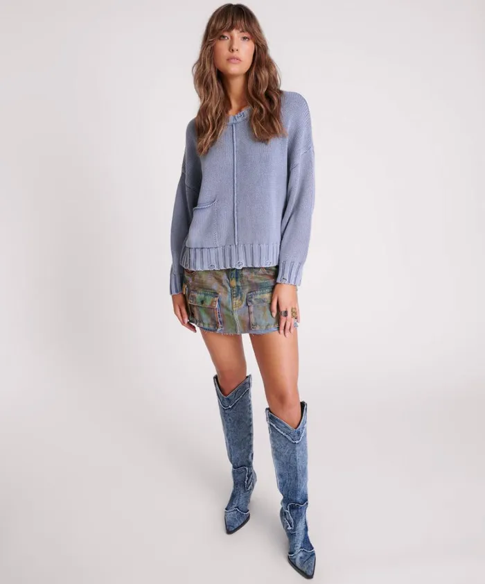 One Teaspoon Knitwear ACID WASHED OVERSIZED POCKET SWEATER 8211 Women One Teaspoon Knitwear ACID WASHED OVERSIZED POCKET SWEATER 8211 Women