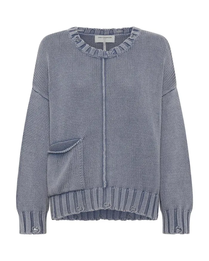 One Teaspoon Knitwear ACID WASHED OVERSIZED POCKET SWEATER 8211 Women One Teaspoon Knitwear ACID WASHED OVERSIZED POCKET SWEATER 8211 Women