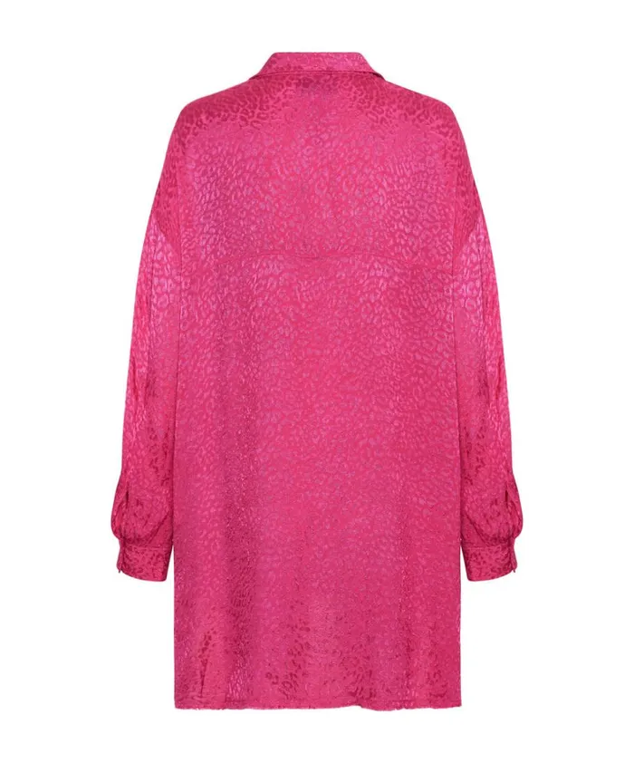One Teaspoon Shirts SHOCKING PINK JACQUARD LONGLINE SHIRT 8211 Women One Teaspoon Shirts SHOCKING PINK JACQUARD LONGLINE SHIRT 8211 Women