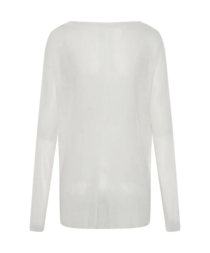 One Teaspoon Tops AMITY SHEER RIB KNIT TOP WHITE 8211 Women One Teaspoon Tops AMITY SHEER RIB KNIT TOP WHITE 8211 Women