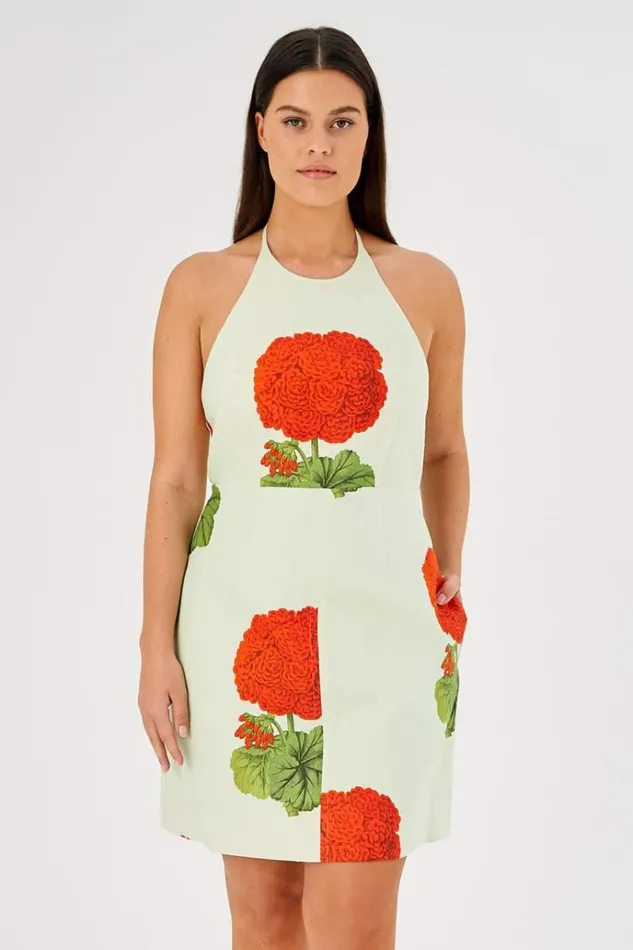 Oroton Dresses Women Posie Geranium Bell Dress Sea Spray