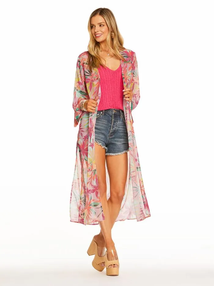 Outerwear Clothing Jessica Simpson Blakely Duster In Floral Canopy