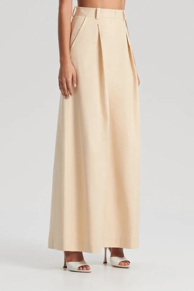 PLEAT DRAPE LEG TROUSER SAND Women Trousers Scanlan Theodore PLEAT DRAPE LEG TROUSER SAND Women Trousers Scanlan Theodore
