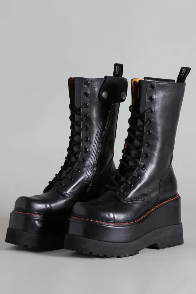 R13 Boots Women MEDIUM JUMP BOOT 8211 BLACK