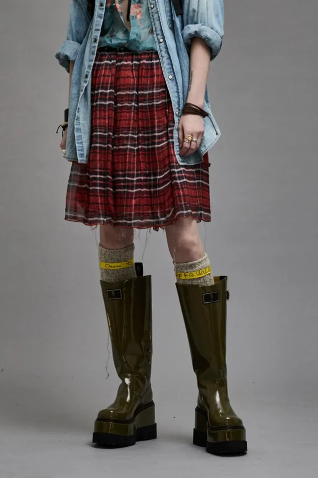 R13 Dresses and Skirts Women DOUBLE LAYER KILT SKIRT 8211 RED PLAID