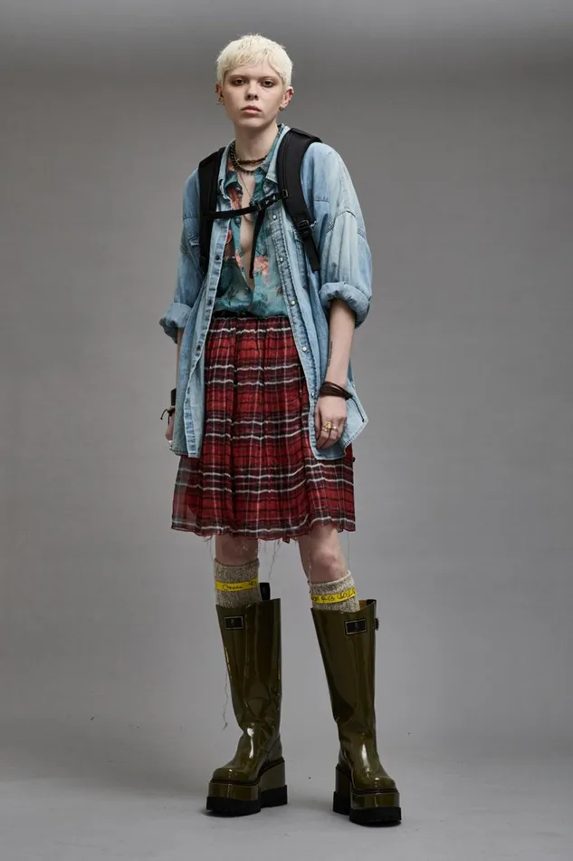 R13 Dresses and Skirts Women DOUBLE LAYER KILT SKIRT 8211 RED PLAID