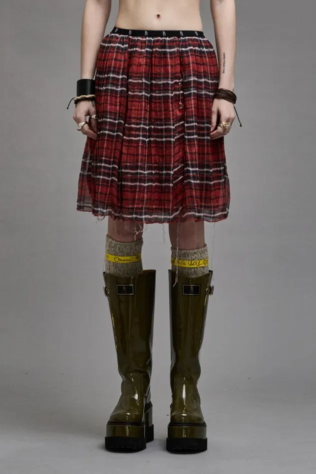 R13 Dresses and Skirts Women DOUBLE LAYER KILT SKIRT 8211 RED PLAID