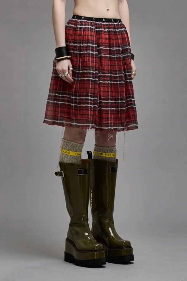 R13 Dresses and Skirts Women DOUBLE LAYER KILT SKIRT 8211 RED PLAID