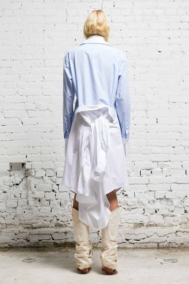 R13 Dresses and Skirts Women TIE SHIRTDRESS 8211 BLUE AND WHITE