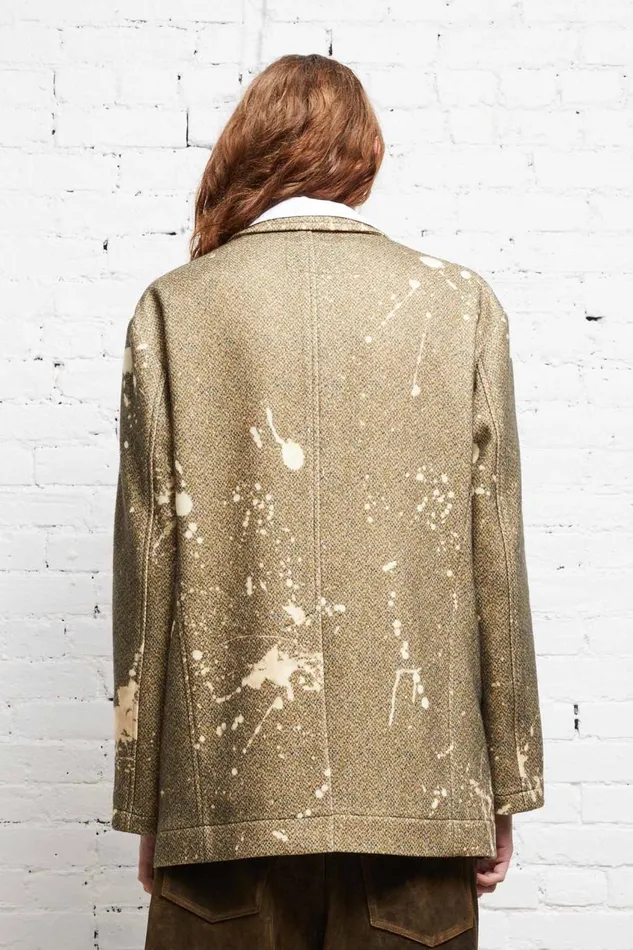 R13 Jackets and Coats Women OVERSIZED RAGGED BLAZER 8211 TWEED PAINT SPLATTER