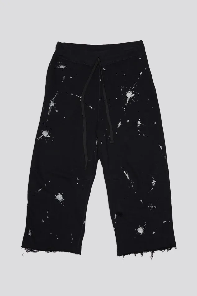 R13 Pants and Shorts Women ARTICULATED KNEE SWEATPANTS 8211 SPLATTERED BLACK
