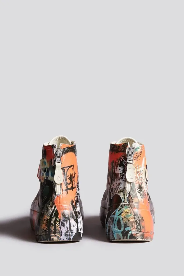 R13 Sale Women KURT HIGH TOP SNEAKER 8211 HEART GRAFFITI