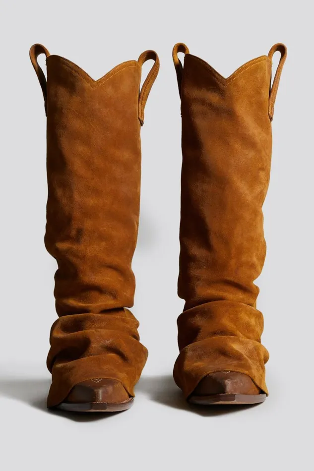 R13 Sale Women MID COWBOY BOOT 8211 LIGHT BROWN