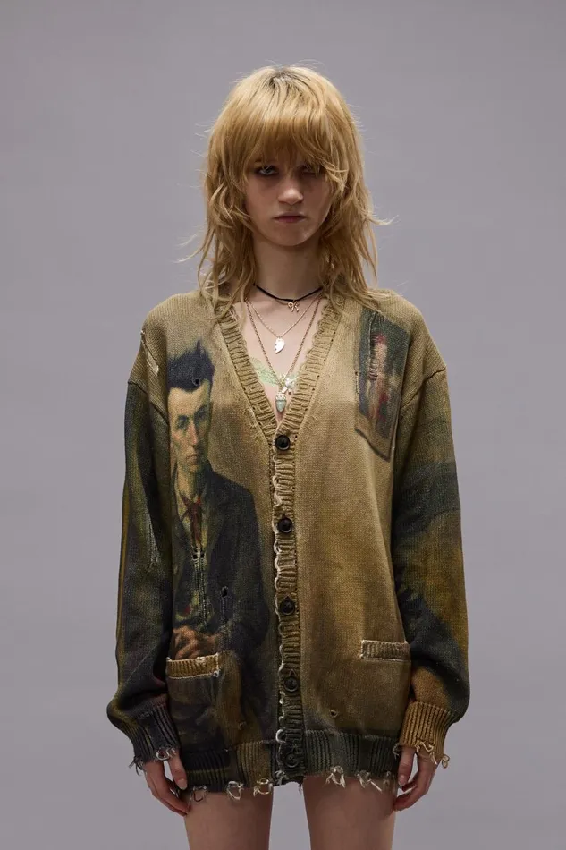 R13 Sweaters Women PRINTED BOYFRIEND CARDIGAN 8211 MULTICOLOR