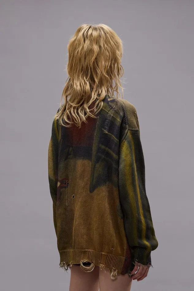 R13 Sweaters Women PRINTED BOYFRIEND CARDIGAN 8211 MULTICOLOR
