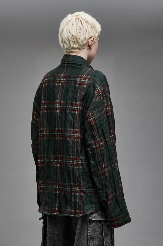 R13 Tops Women RELAXED WORKSHIRT 8211 MARSH GREEN PLAID