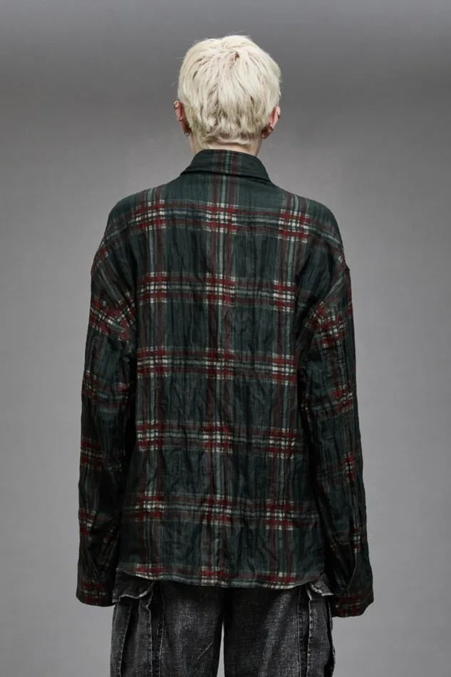 R13 Tops Women RELAXED WORKSHIRT 8211 MARSH GREEN PLAID
