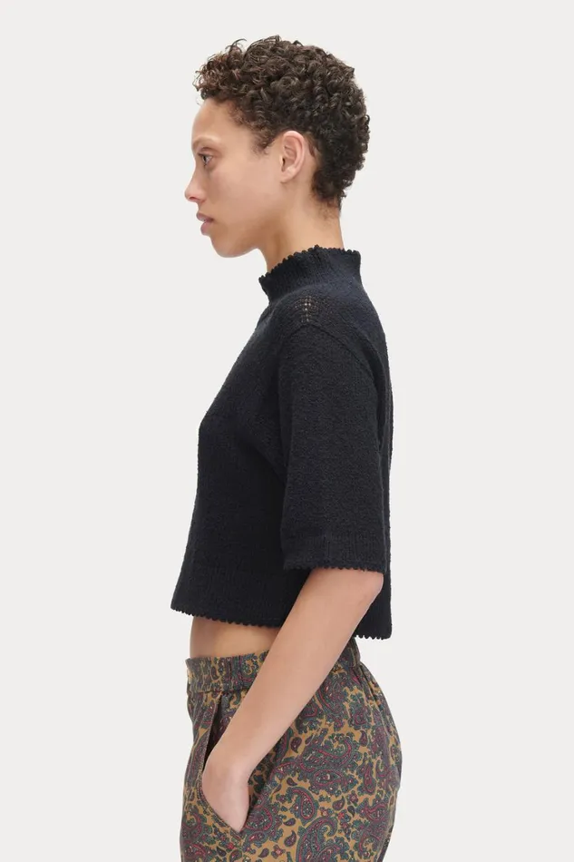 Rachel Comey Knits Women Cropped Tee Black Rachel Comey Knits Women Cropped Tee Black