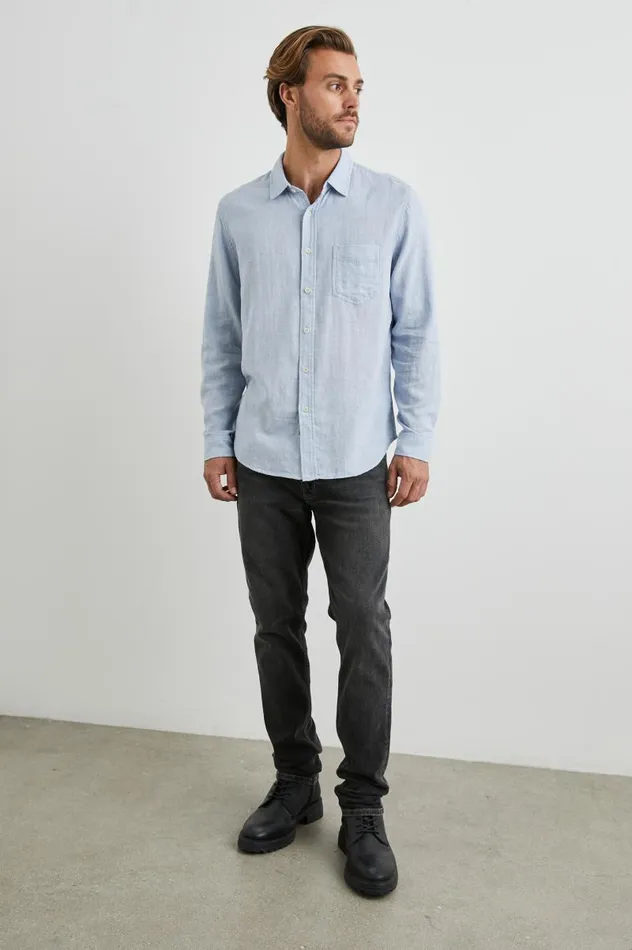 Rails Shirts Men WYATT SHIRT Blue Melange