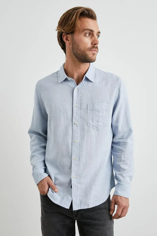 Rails Shirts Men WYATT SHIRT Blue Melange