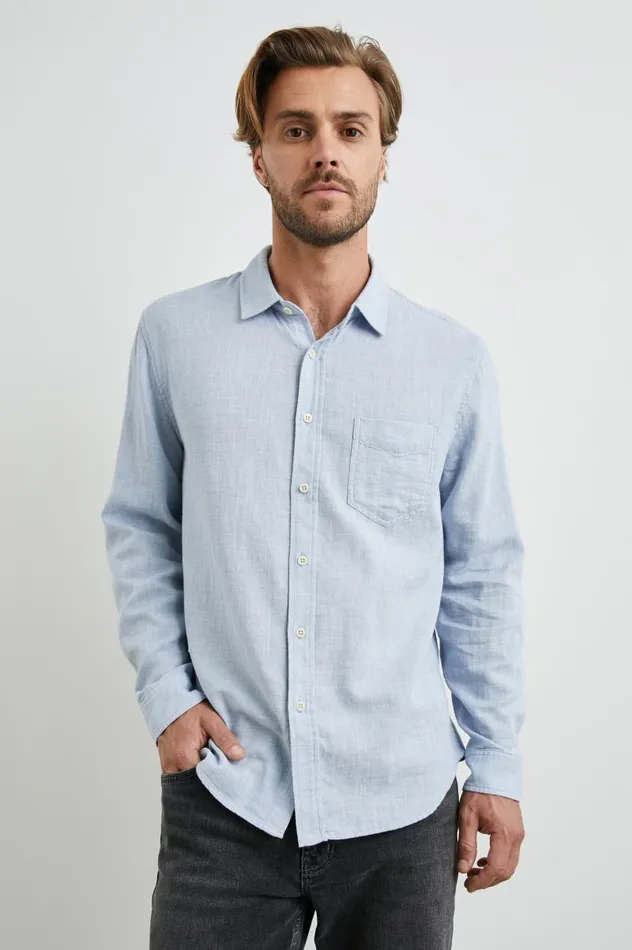 Rails Shirts Men WYATT SHIRT Blue Melange