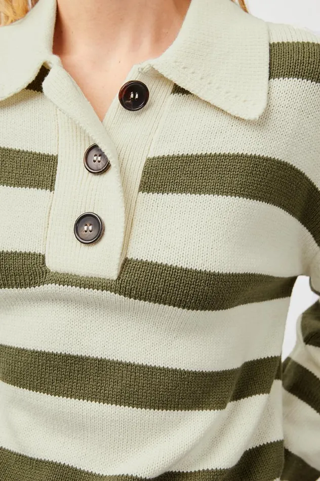 Rails Sweaters Women SHAE SWEATER Ivory Olive Stripe
