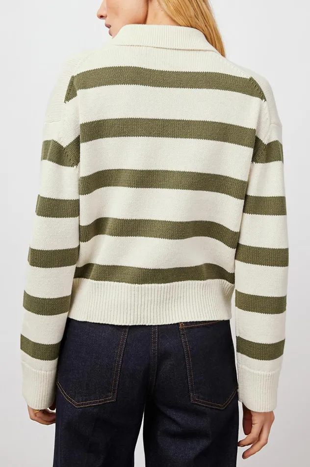 Rails Sweaters Women SHAE SWEATER Ivory Olive Stripe