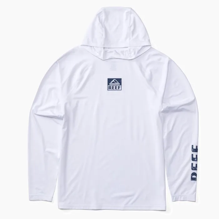 Reef Surf Shirts and UPF Apparel Men Wellie Long Sleeve Hooded Surf Shirt Upf 50 Bright White Reef Surf Shirts and UPF Apparel Men Wellie Long Sleeve Hooded Surf Shirt Upf 50 Bright White