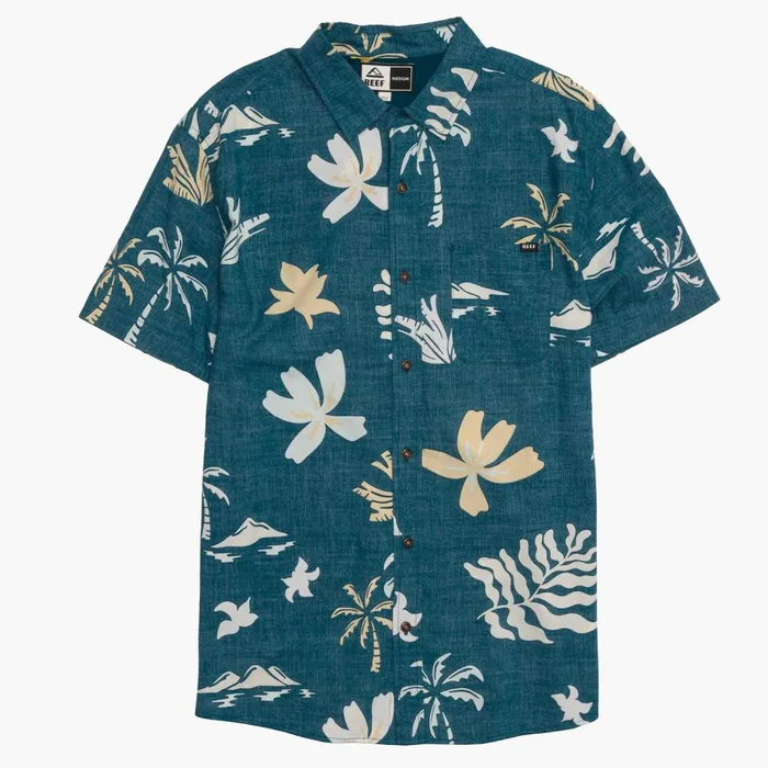 Reef TShirts and Shirts Men Watson Short Sleeve Shirt Legion Blue Reef TShirts and Shirts Men Watson Short Sleeve Shirt Legion Blue