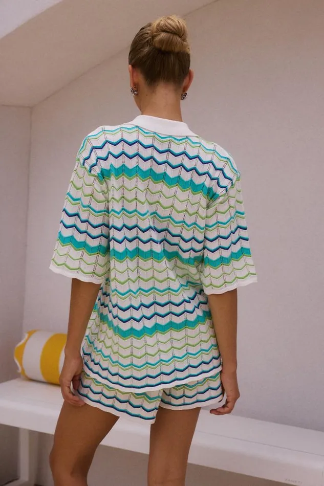 Runaway The Label KNITWEAR Shop ANDREA KNIT TOP 8211 GREEN MULTI