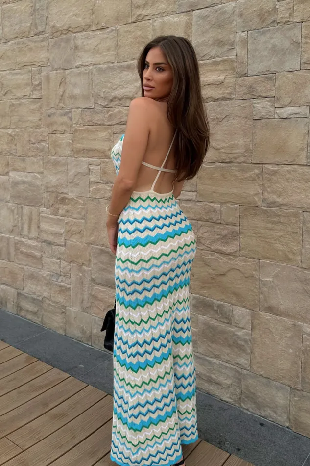 Runaway The Label Maxi Shop ALBIE MAXI DRESS 8211 BLUE MULTI
