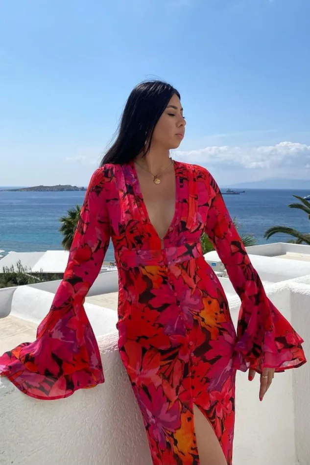 Runaway The Label Maxi Shop ROMELLY DRESS 8211 PINK FLORAL Runaway The Label Maxi Shop ROMELLY DRESS 8211 PINK FLORAL