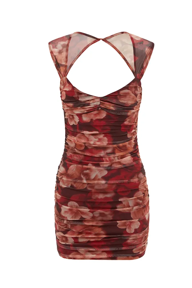 Runaway The Label Mini Shop GREER MINI DRESS 8211 WINE FLORAL Runaway The Label Mini Shop GREER MINI DRESS 8211 WINE FLORAL