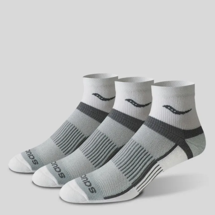 Saucony Socks Men Inferno Quarter 3Pack Socks White
