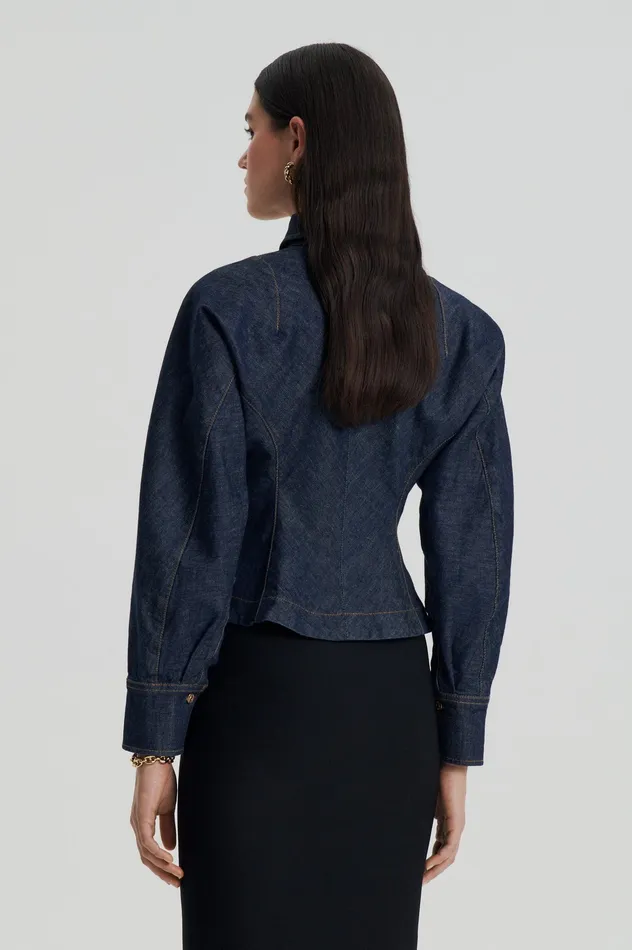 Scanlan Theodore DENIM COCOON SLEEVE JACKET INDIGO Women Denim Scanlan Theodore DENIM COCOON SLEEVE JACKET INDIGO Women Denim