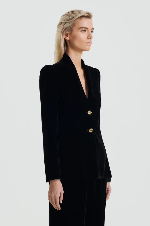 Scanlan Theodore Jackets Women VELVET JACKET BLACK Scanlan Theodore Jackets Women VELVET JACKET BLACK
