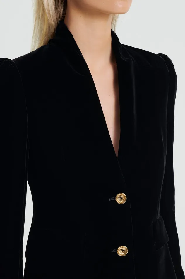 Scanlan Theodore Jackets Women VELVET JACKET BLACK Scanlan Theodore Jackets Women VELVET JACKET BLACK