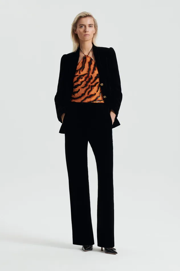 Scanlan Theodore Jackets Women VELVET JACKET BLACK Scanlan Theodore Jackets Women VELVET JACKET BLACK