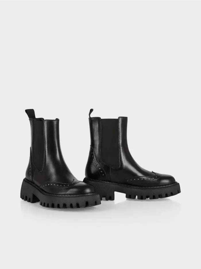 Schuhe Damen Marc Cain ChelseaBoots Mit Nieten Black