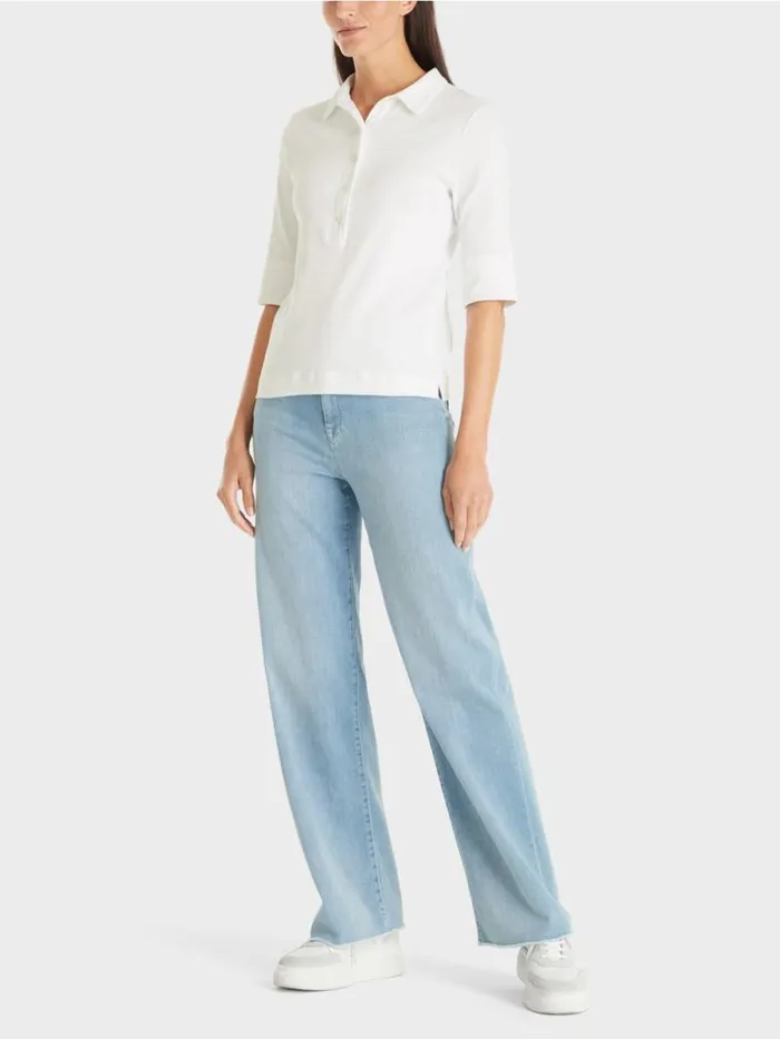 Shirts and Tops Damen Marc Cain Poloshirt Aus Baumwolle White