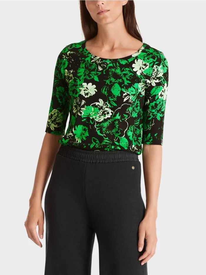 Shirts and Tops Damen Marc Cain Shirt Aus Baumwollstretch Dark Apple Green