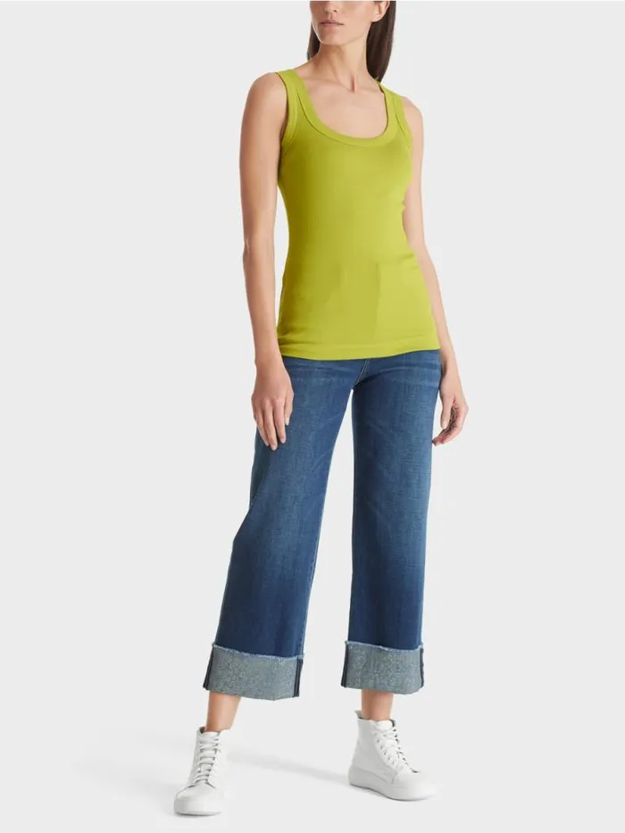 Shirts and Tops Damen Marc Cain Tanktop Aus Feinripp Bright Olive Green