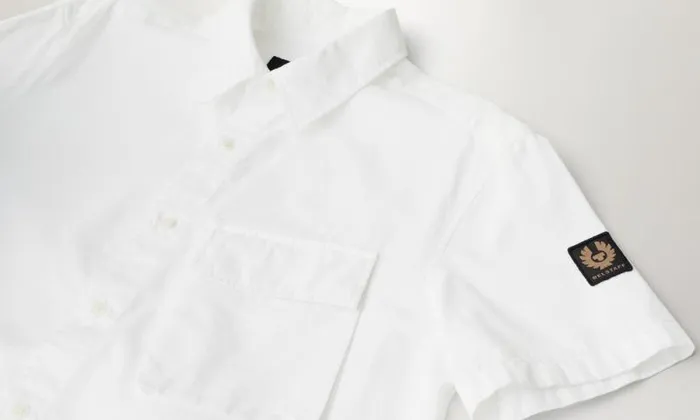 Shirts Men Belstaff Scale Short Sleeve Shirt White Shirts Men Belstaff Scale Short Sleeve Shirt White