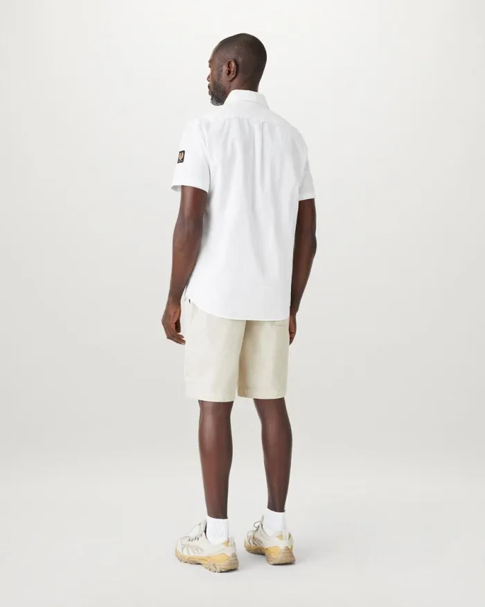 Shirts Men Belstaff Scale Short Sleeve Shirt White Shirts Men Belstaff Scale Short Sleeve Shirt White